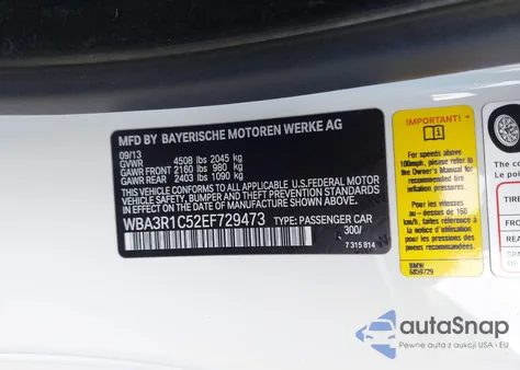 2014 BMW 435I from USA, damaged, VIN WBA3R1C52EF729473